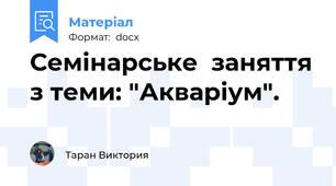 Семінарське  заняття з теми: "Акваріум".