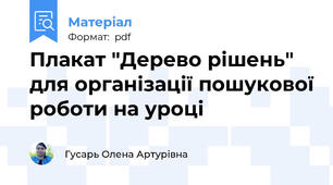 Плакат "Дерево рішень" для організації пошукової роботи на уроці