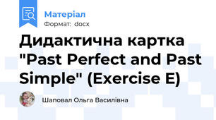 Дидактична картка "Past Perfect and Past Simple" (Exercise E)
