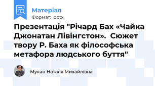 Презентація "Річард Бах «Чайка Джонатан Лівінгстон».  Сюжет твору Р. Баха як філософська метафора людського буття"