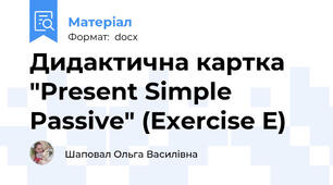 Дидактична картка "Present Simple Passive" (Exercise E)