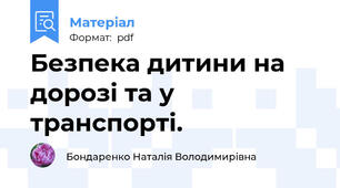 Безпека дитини на дорозі та у транспорті.
