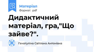 Дидактичний матеріал, гра,"Що зайве?".