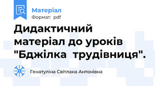 Дидактичний матеріал до уроків "Бджілка  трудівниця".