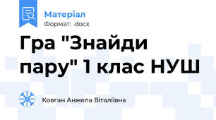 Гра "Знайди пару" 1 клас НУШ