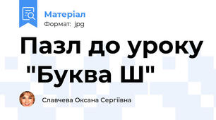 Пазл до уроку  "Буква Ш"