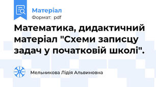 Математика, дидактичний матеріал "Схеми записцу задач у початковій школі".