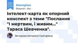 Інтелект-карта як опорний конспект з теми "Послання "І мертвим, і живим..." Тараса Шевченка".