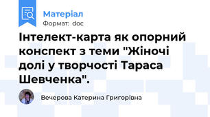 Інтелект-карта як опорний конспект з теми "Жіночі долі у творчості Тараса Шевченка".