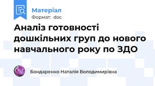 Аналіз готовності дошкільних груп до нового навчального року по ЗДО