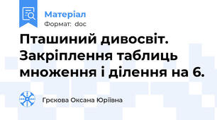 Пташиний дивосвіт. Закріплення таблиць множення і ділення на 6.