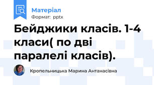 Бейджики класів. 1-4 класи( по дві паралелі класів).