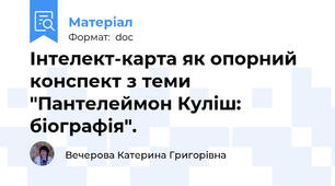 Інтелект-карта як опорний конспект з теми "Пантелеймон Куліш: біографія".