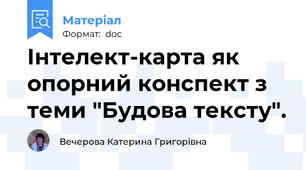 Інтелект-карта як опорний конспект з теми "Будова тексту".