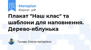 Плакат "Наш клас" та шаблони для наповнення. Дерево-яблунька
