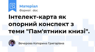 Інтелект-карта як опорний конспект з теми "Пам'ятники книзі".