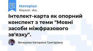 Інтелект-карта як опорний конспект з теми "Мовні засоби міжфразового зв'язку".