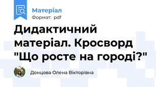 Дидактичний матеріал. Кросворд "Що росте на городі?"