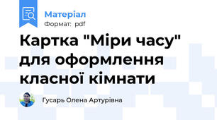 Картка "Міри часу" для оформлення класної кімнати