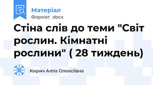Стіна слів до теми "Світ рослин. Кімнатні рослини" ( 28 тиждень)