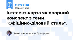 Інтелект-карта як опорний конспект з теми "Офіційно-діловий стиль".
