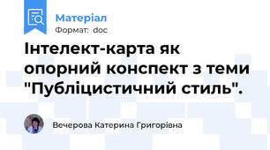 Інтелект-карта як опорний конспект з теми "Публіцистичний стиль".