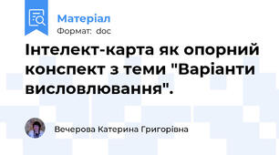 Інтелект-карта як опорний конспект з теми "Варіанти висловлювання".