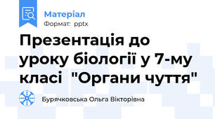 Презентація до уроку біології у 7-му класі  "Органи чуття"