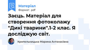Заєць. Матеріал для створення фотоколажу "Дикі тварини".1-2 клас. Я досліджую світ.