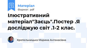 Ілюстративний матеріал"Заєць".Постер .Я досліджую світ .1-2 клас.