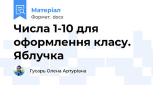 Числа 1-10 для оформлення класу. Яблучка