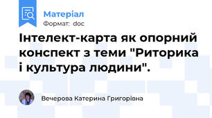 Інтелект-карта як опорний конспект з теми "Риторика і культура людини".