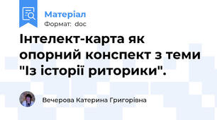 Інтелект-карта як опорний конспект з теми "Із історії риторики".