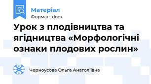 Урок з плодівництва та ягідництва «Морфологічні ознаки плодових рослин»