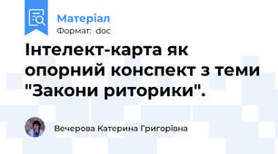 Інтелект-карта як опорний конспект з теми "Закони риторики".