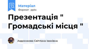Презентація " Громадські місця "