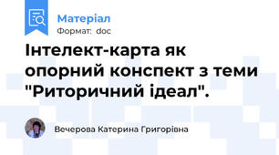 Інтелект-карта як опорний конспект з теми "Риторичний ідеал".
