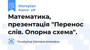 Математика, презентація "Перенос слів. Опорна схема".