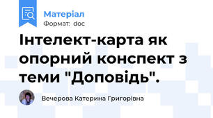 Інтелект-карта як опорний конспект з теми "Доповідь".