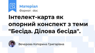 Інтелект-карта як опорний конспект з теми "Бесіда. Ділова бесіда".