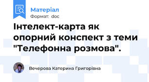 Інтелект-карта як опорний конспект з теми "Телефонна розмова".