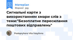 Сигнальні карти з використанням хмари слів з теми:"Безоплатне пересилання поштових відправлень"