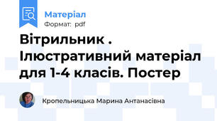 Вітрильник . Ілюстративний матеріал для 1-4 класів. Постер