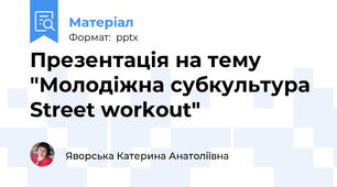 Презентація на тему "Молодіжна субкультура Street workout"