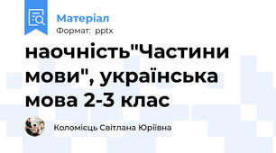 наочність"Частини мови", українська мова 2-3 клас