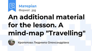 An additional material for the lesson. A mind-map "Travelling"