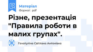 Різне, презентація "Правила роботи в малих групах".