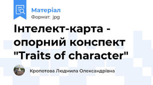 Інтелект-карта - опорний конспект "Traits of character"