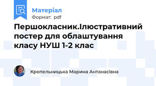 Першокласник.Ілюстративний постер для облаштування класу НУШ 1-2 клас
