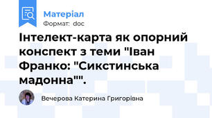 Інтелект-карта як опорний конспект з теми "Іван Франко: "Сикстинська мадонна"".